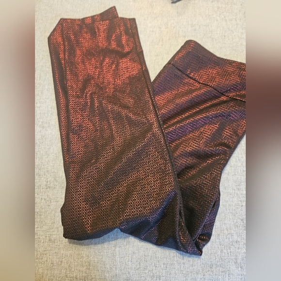 Attyre Pants - Amazingly Awesome Shimmering Red/Black Pants by Attyre Size 10